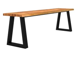Banco con borde vivo 160 cm madera maciza de acacia