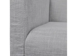 Banco con cojín acolchado madera de caucho tela gris claro