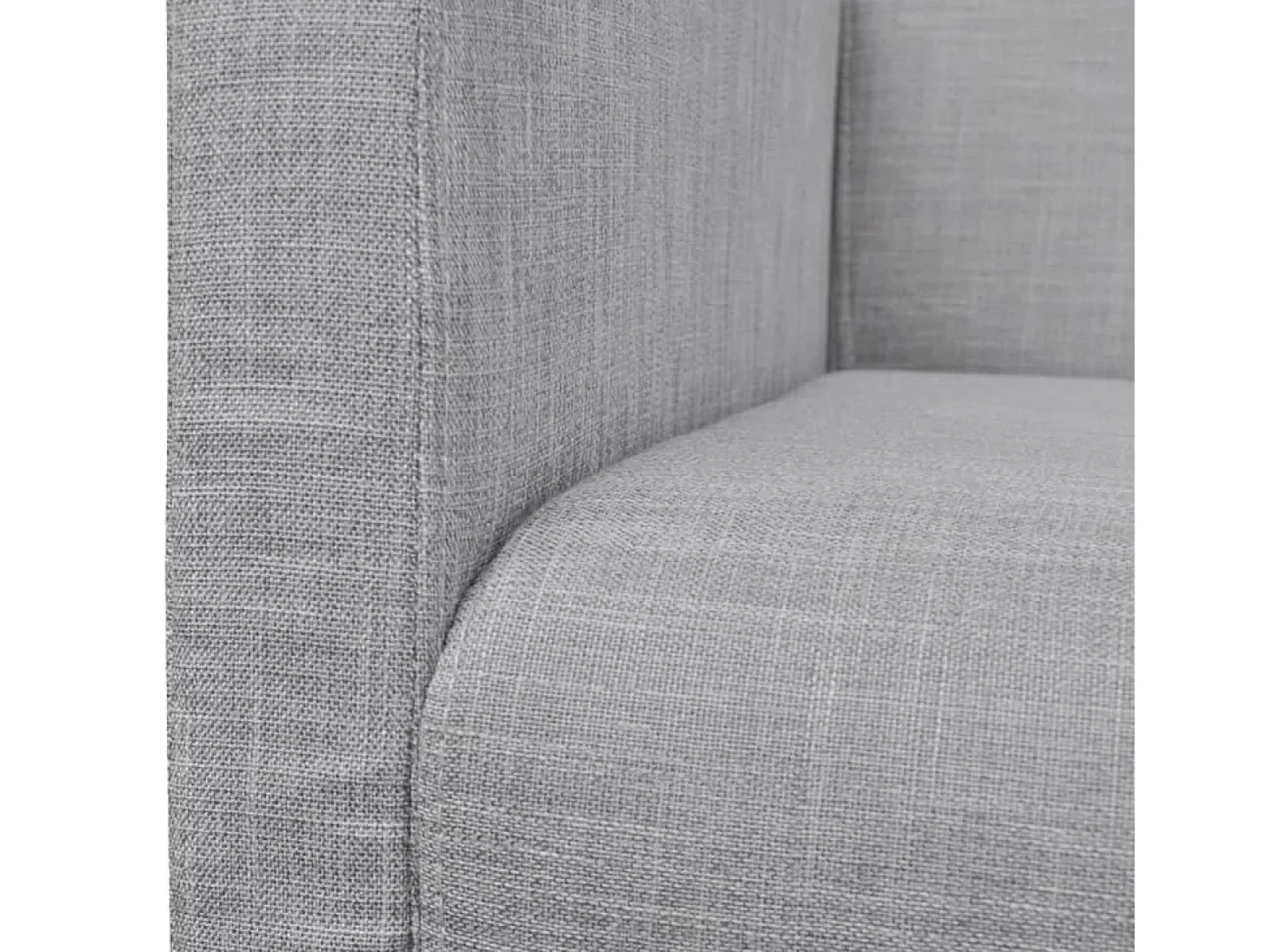 Banco con cojín acolchado madera de caucho tela gris claro