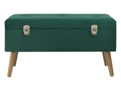 Banco con compartimento de almacenaje 80 cm Terciopelo Verde