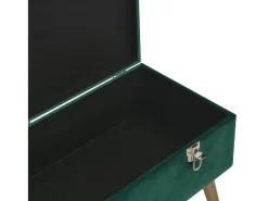 Banco con compartimento de almacenaje 80 cm Terciopelo Verde