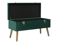Banco con compartimento de almacenaje 80 cm Terciopelo Verde