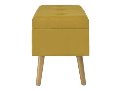 Banco con compartimento de almacenaje 80cm Terciopelo amarillo mostaza
