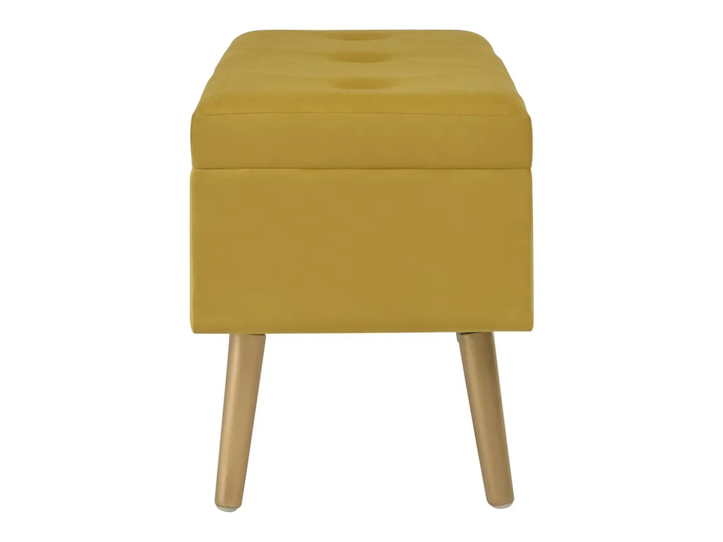 Banco con compartimento de almacenaje 80cm Terciopelo amarillo mostaza