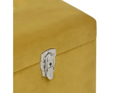Banco con compartimento de almacenaje 80cm Terciopelo amarillo mostaza