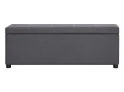 Banco con compartimento de almacenaje 116 cm Piel sintética gris