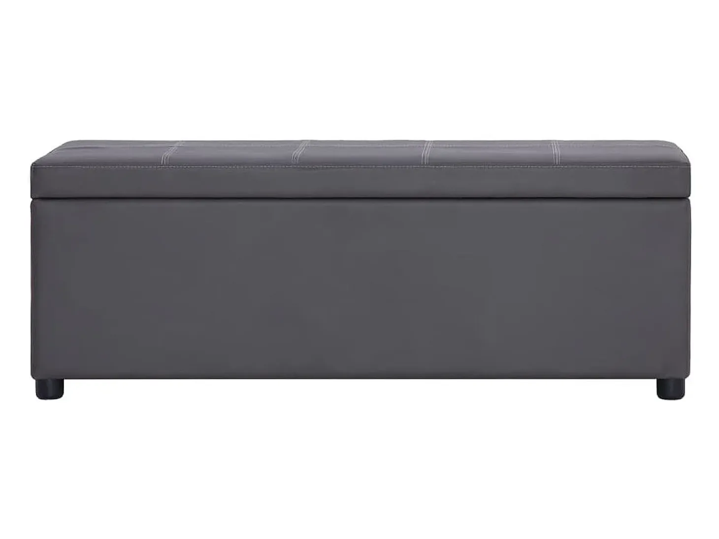 Banco con compartimento de almacenaje 116 cm Piel sintética gris