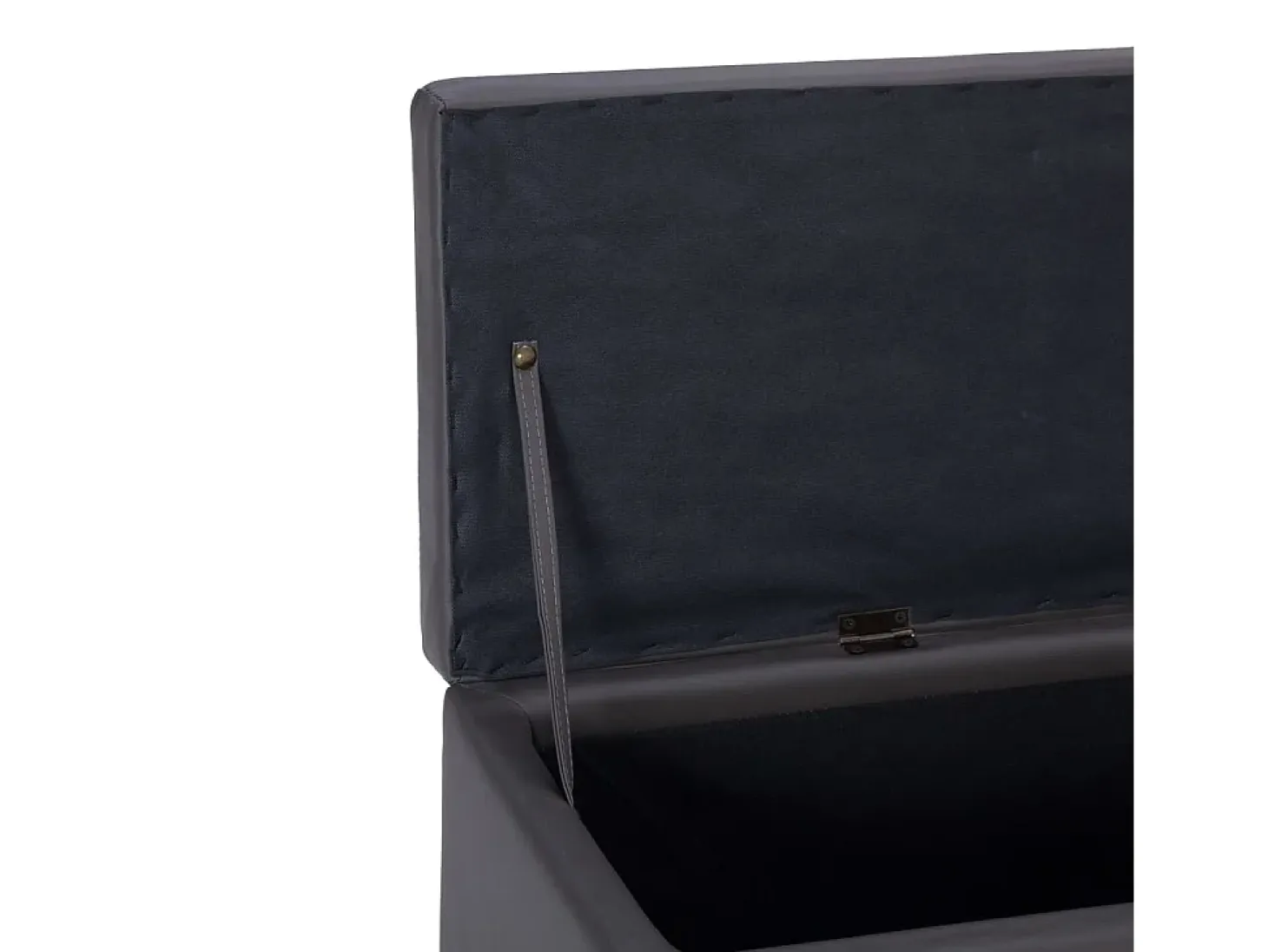 Banco con compartimento de almacenaje 116 cm Piel sintética gris