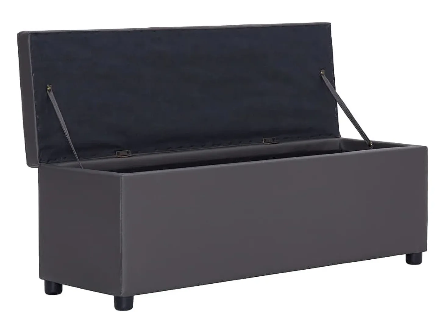 Banco con compartimento de almacenaje 116 cm Piel sintética gris