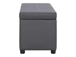 Banco con compartimento de almacenaje 116 cm Piel sintética gris