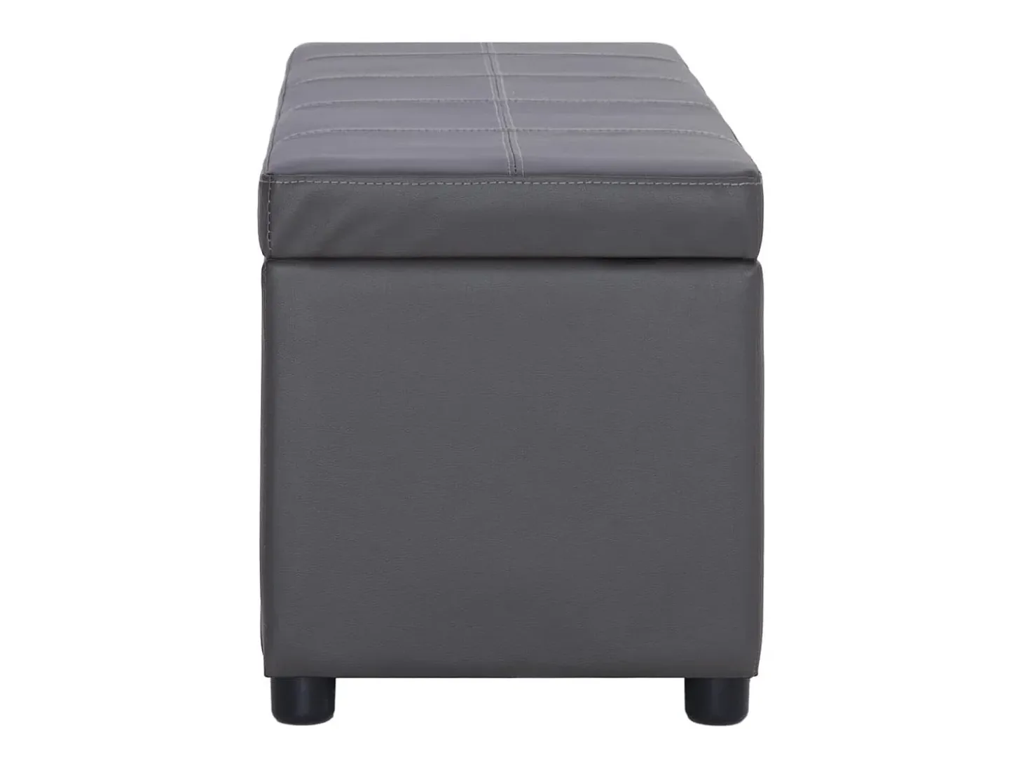 Banco con compartimento de almacenaje 116 cm Piel sintética gris