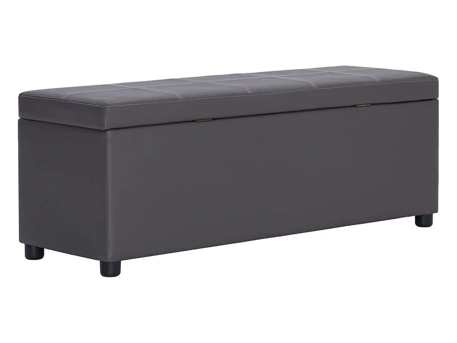 Banco con compartimento de almacenaje 116 cm Piel sintética gris