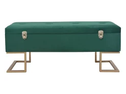 Banco con compartimento de almacenaje 105 cm Terciopelo Verde