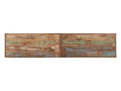 Banco de 160 cm fabricado en madera maciza recuperada y acero.