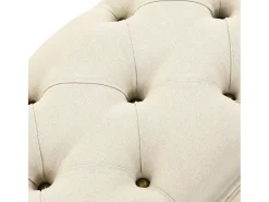Banco de almacenaje 110 cm Crema Madera maciza de abeto y tela