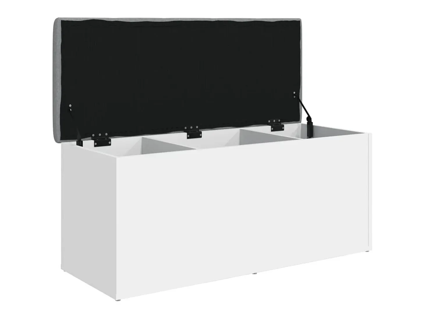 Banco de almacenaje blanco 102x42x45 cm madera de ingeniería