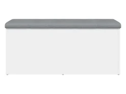 Banco de almacenaje blanco 102x42x45 cm madera de ingeniería