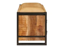 Banco de almacenaje con cajón de madera maciza de mango marrón