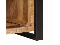 Banco de almacenaje con cajón de madera maciza de mango marrón