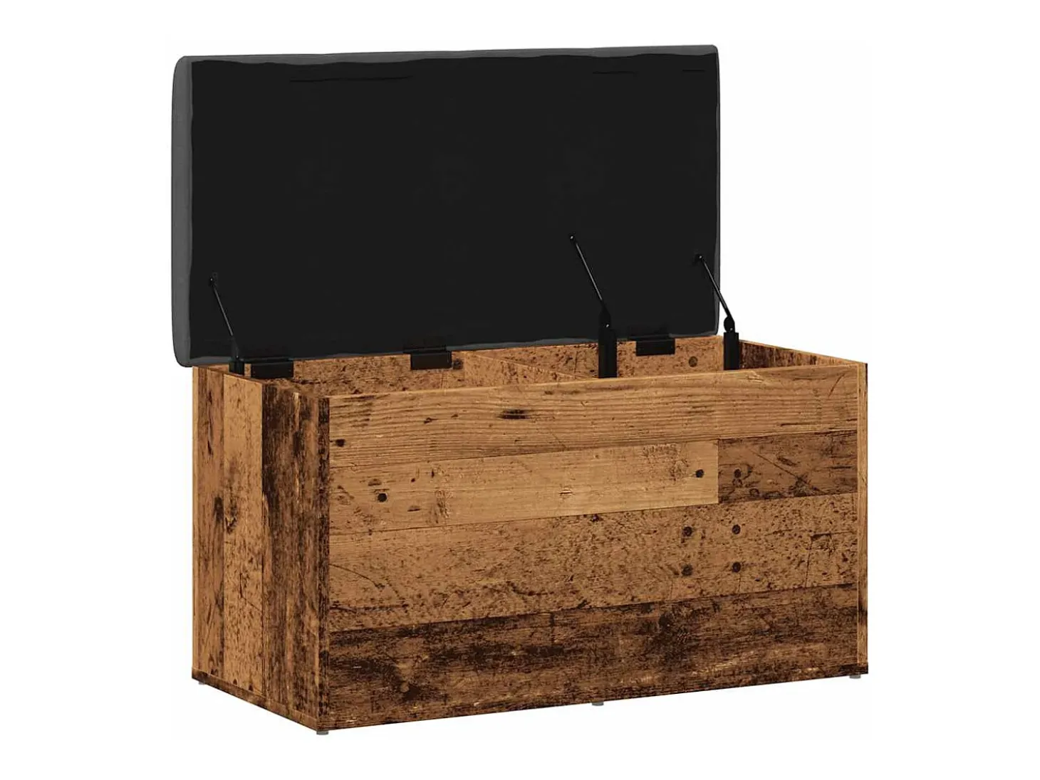 Banco de almacenaje de madera antigua 82x42x45 cm madera de ingeniería