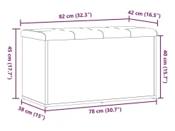 Banco de almacenaje de madera antigua 82x42x45 cm madera de ingeniería