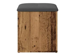 Banco de almacenaje de madera antigua 42x42x45 cm madera de ingeniería