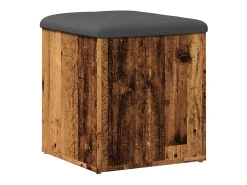 Banco de almacenaje de madera antigua 42x42x45 cm madera de ingeniería