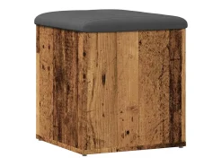 Banco de almacenaje de madera antigua 42x42x45 cm madera de ingeniería