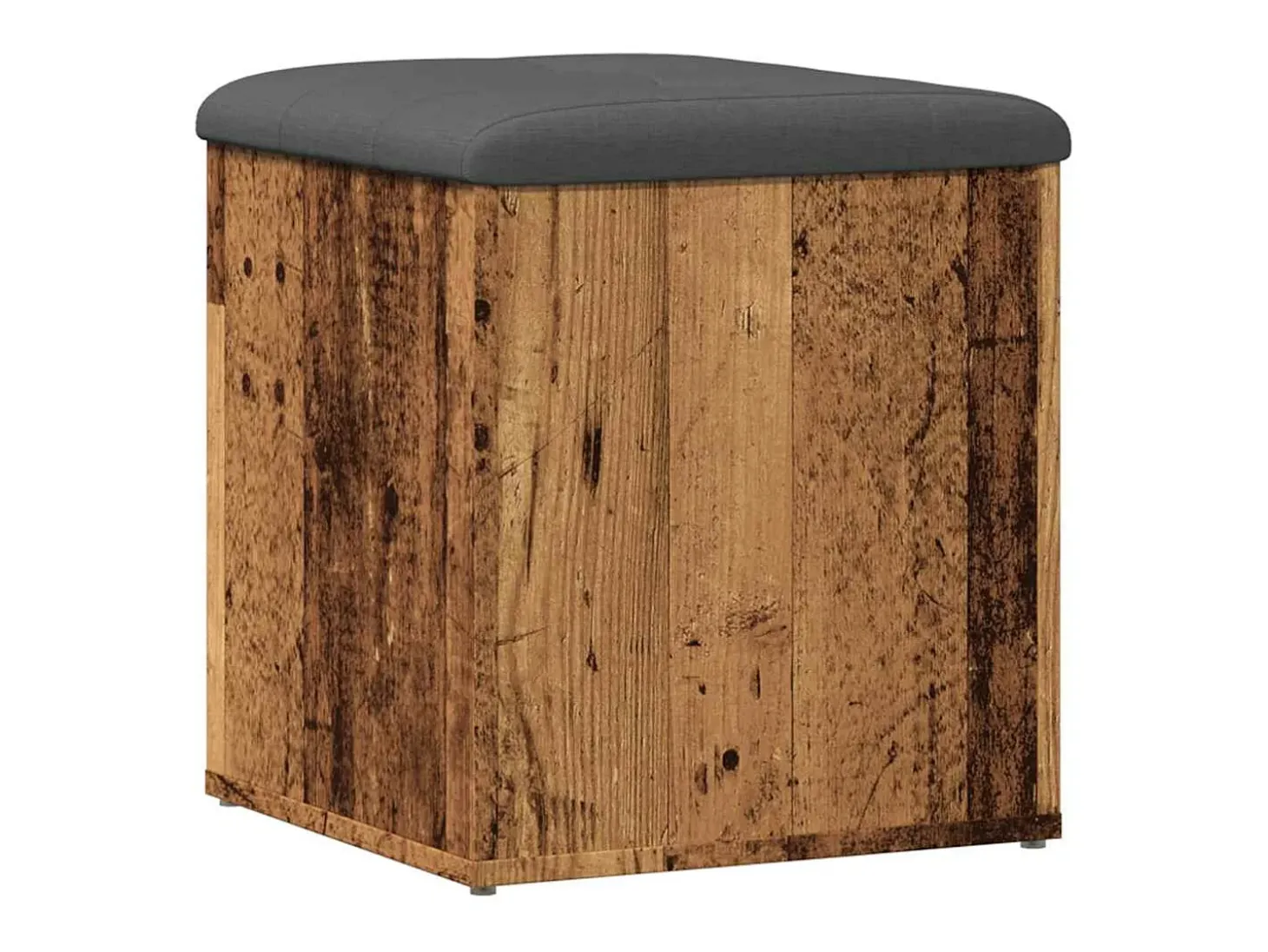 Banco de almacenaje de madera antigua 42x42x45 cm madera de ingeniería