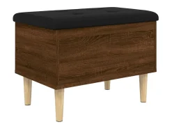 Banco de almacenaje de roble marrón 62x42x46 cm madera de ingeniería