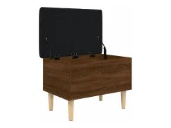 Banco de almacenaje de roble marrón 62x42x46 cm madera de ingeniería