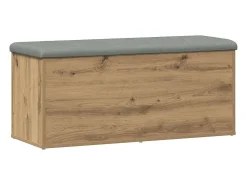 Banco de almacenaje de roble hecho a mano 102x42x45cm madera de ingeniería