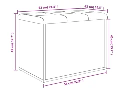 Banco de almacenaje de roble Sonoma 62x42x45 cm madera de ingeniería