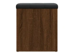 Banco de almacenaje de roble marrón 42x42x45 cm madera de ingeniería