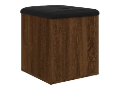 Banco de almacenaje de roble marrón 42x42x45 cm madera de ingeniería