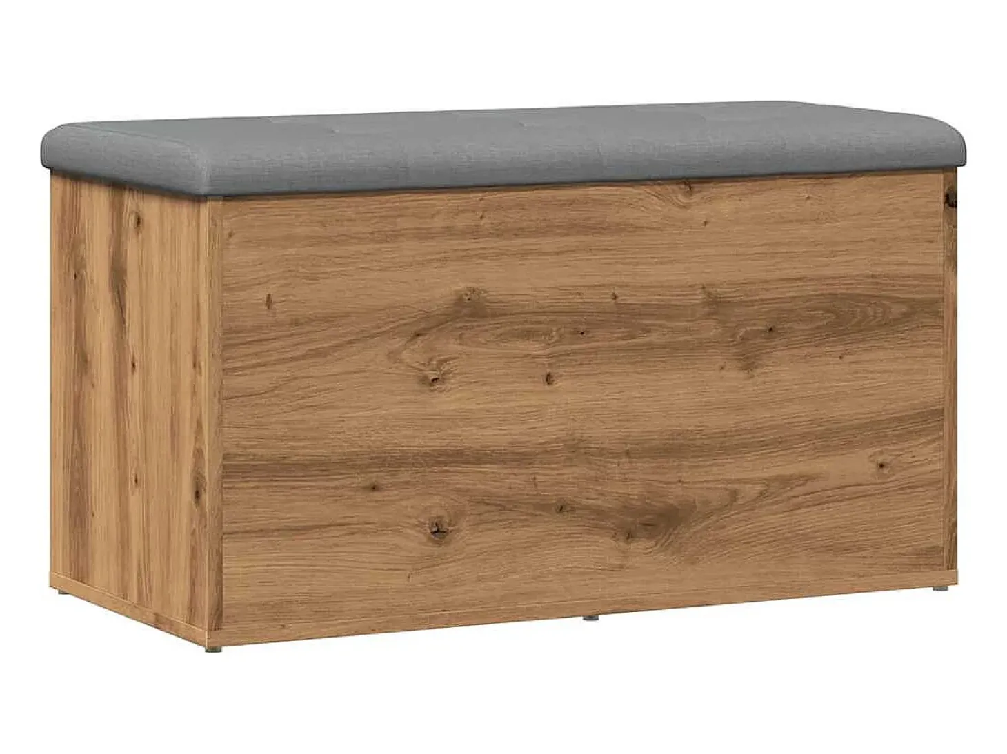 Banco de almacenaje de roble artesanal 82x42x45 cm madera de ingeniería