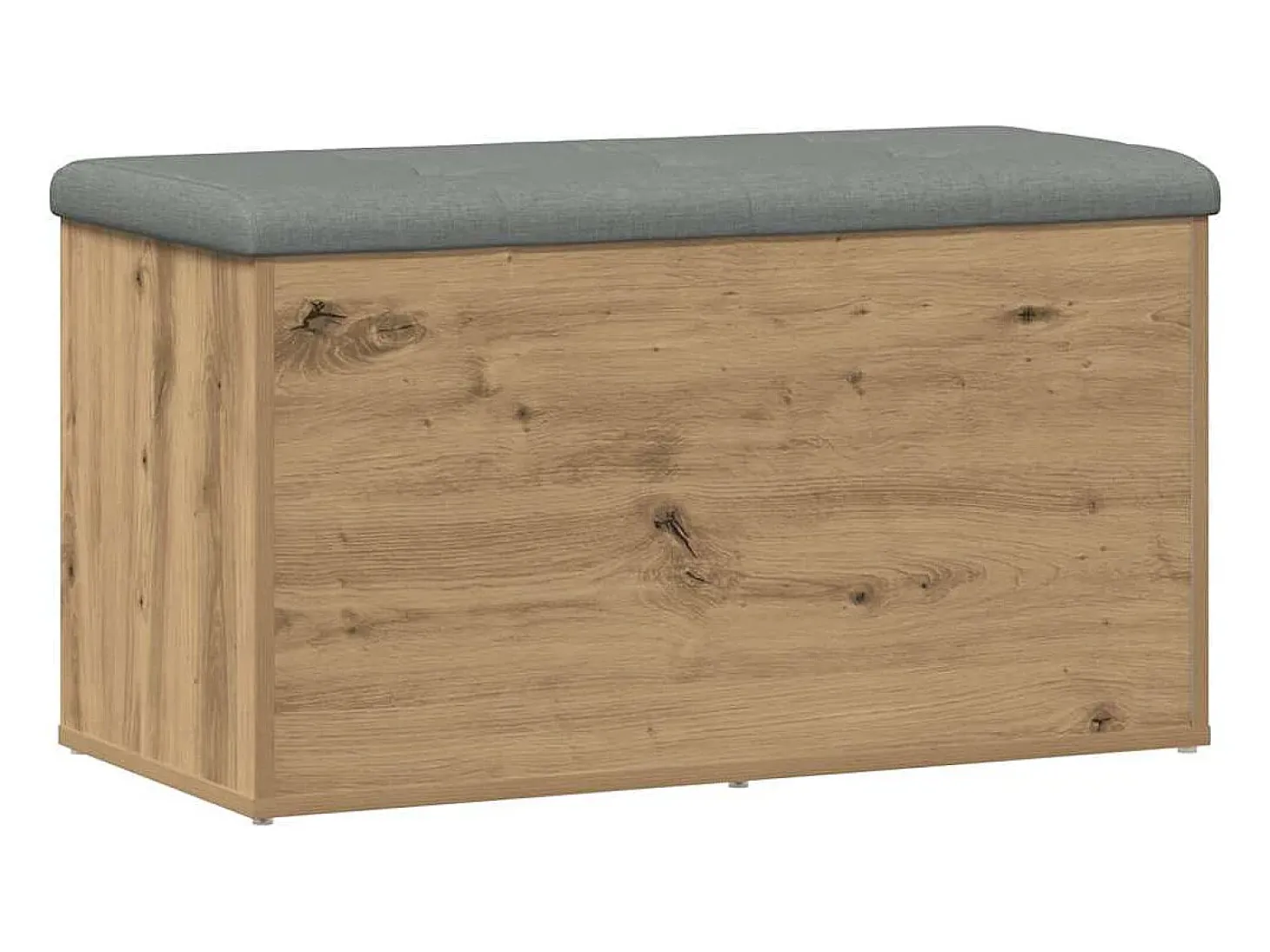 Banco de almacenaje de roble artesanal 82x42x45 cm madera de ingeniería
