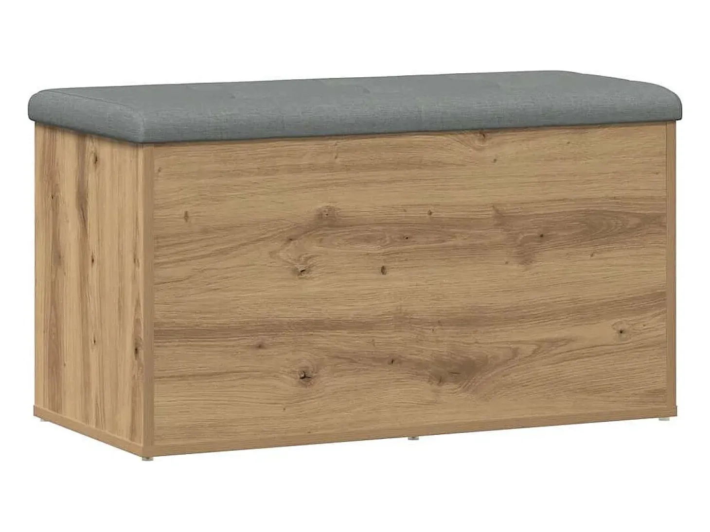 Banco de almacenaje de roble artesanal 82x42x45 cm madera de ingeniería