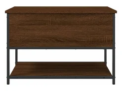Banco de almacenaje de roble marrón 70x42,5x47 cm madera de ingeniería