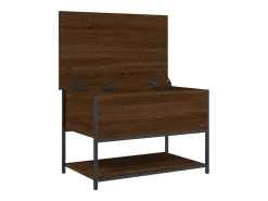 Banco de almacenaje de roble marrón 70x42,5x47 cm madera de ingeniería