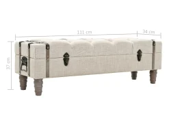 Banco de almacenaje Madera maciza y acero 111x34x37 cm