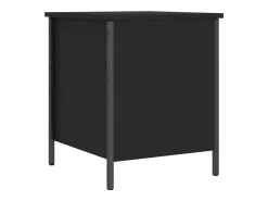 Banco de almacenaje negro 40x42,5x50 cm madera de ingeniería