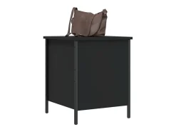 Banco de almacenaje negro 40x42,5x50 cm madera de ingeniería