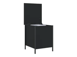 Banco de almacenaje negro 40x42,5x50 cm madera de ingeniería