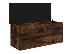Banco de almacenaje roble ahumado 102x42x45 cm madera de ingeniería