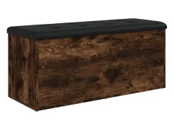 Banco de almacenaje roble ahumado 102x42x45 cm madera de ingeniería