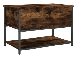 Banco de almacenaje roble ahumado 70x42,5x47 cm madera de ingeniería