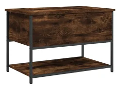 Banco de almacenaje roble ahumado 70x42,5x47 cm madera de ingeniería