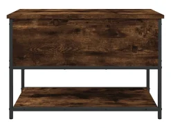 Banco de almacenaje roble ahumado 70x42,5x47 cm madera de ingeniería