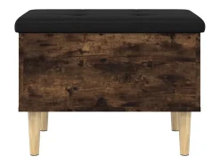 Banco de almacenaje roble ahumado 62x42x46 cm madera de ingeniería